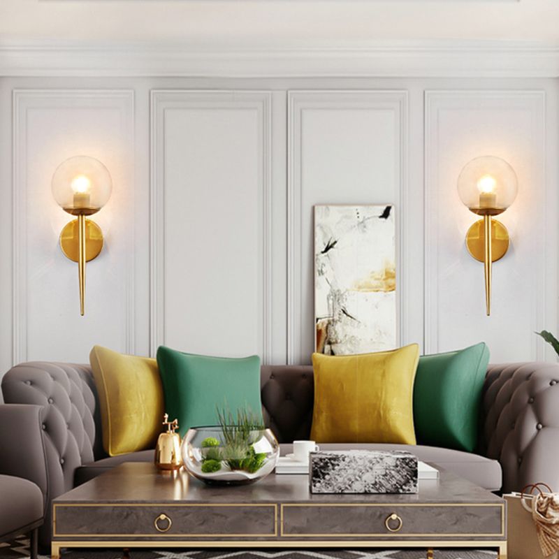 Contemporary Vanity Lighting Globe Glass Wall Light Fixture for Bathroom
