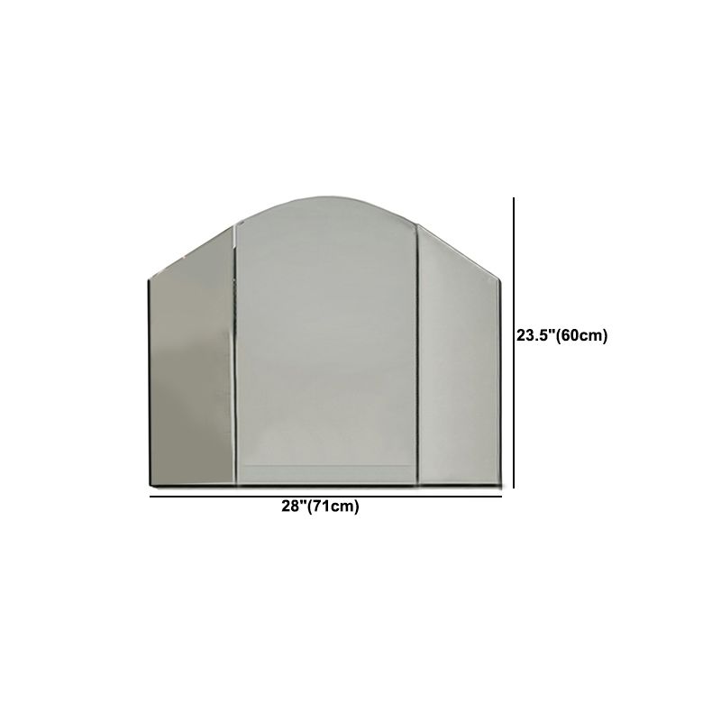 15.74" Wide Vanity Set with Tri-Fold Glass Make-up Vanity with Drawers
