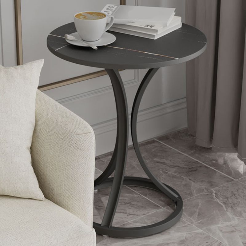 Glam Metal Side End Table Pedestal Round Sofa Side Accent Table