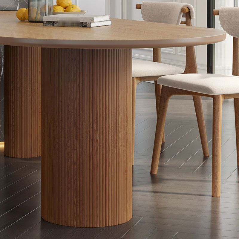 Solid Wood Top Dining Table Modern Dining Table with 4 Pine Wood Legs