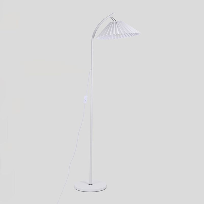 1 Light Cone-Shaped Floor Lamps Modernism Fabric Floor Lamps for Bedroom