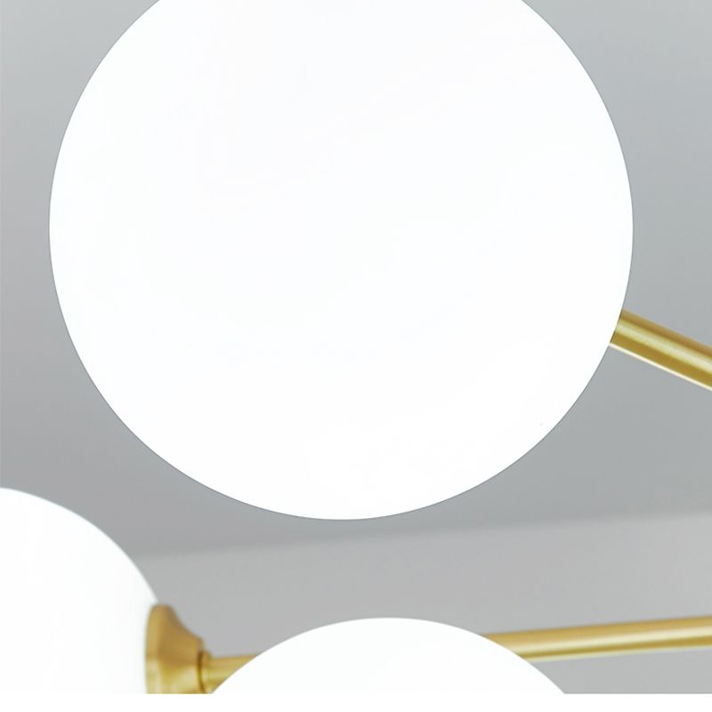 Globe kroonluchter verlichtingsarmaturen moderne multi-head gouden suspensie hanglampen met glazen schaduw