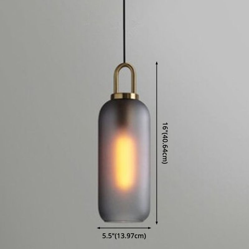 Contemporary Blown Glass Pendant Light 1-Light Hanging Pendant Lighting For Bedroom