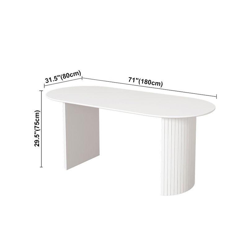 Solid Wood Base Contemporary Dining Table Marble Top Table for Dining Room