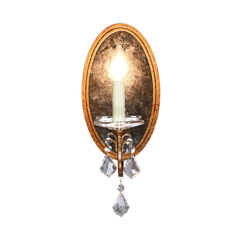 1 Light Open Bulb Wall Lamp Country Antique Brass Metal Sconce Light Fixture for Bedroom