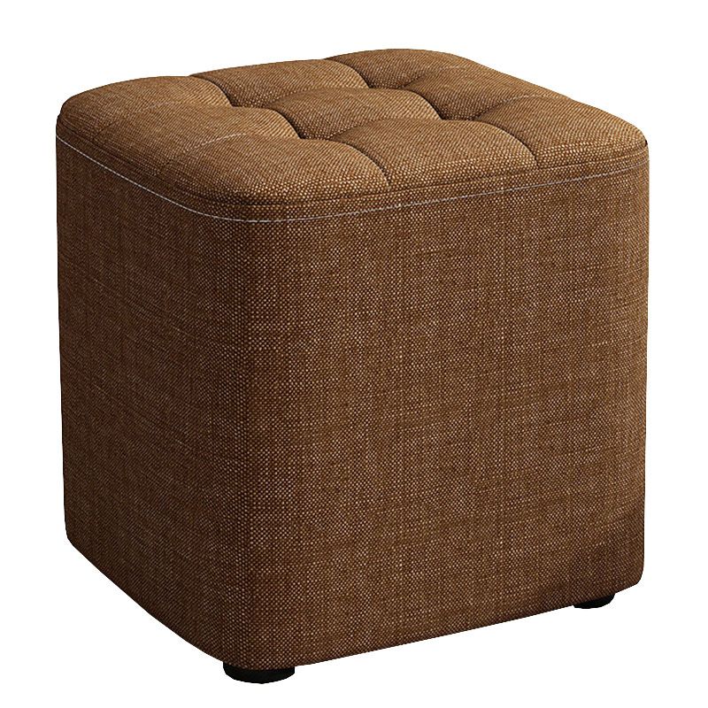 Solid Color Fabric Standard Stool Modern Simple Square Upholstered Stool