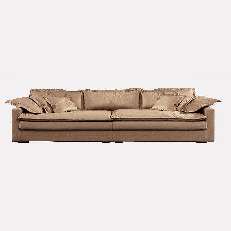 Faux Leather Sofa 35.43" D x 31.49" H Square Arm Sofa  for Living Room