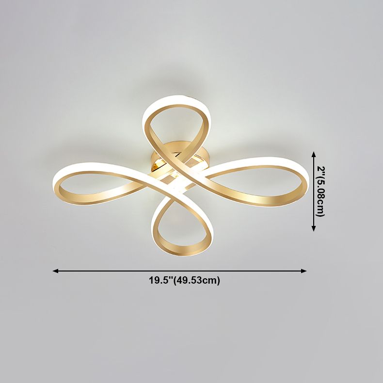 Metal Ceiling Light Fixture Nordic Style LED Gold Close to Ceiling Lighting