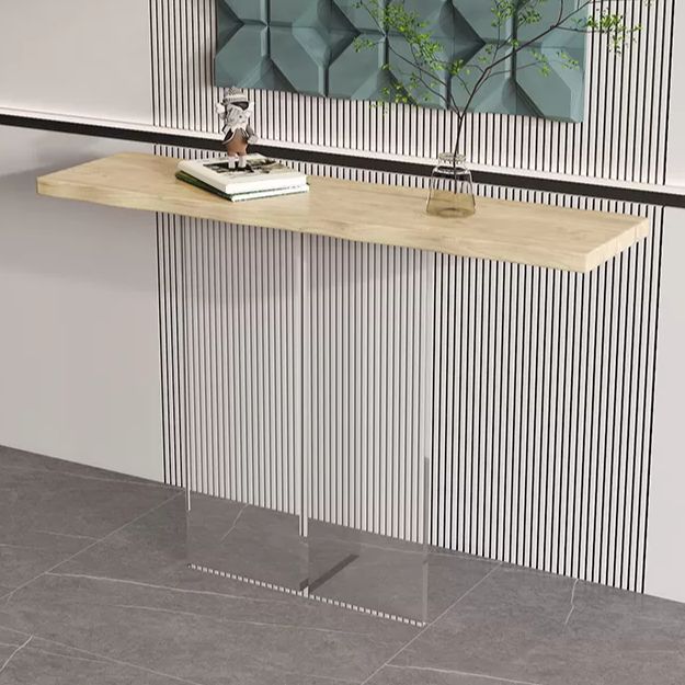 Solid Wood Rectangle Accent Table 31.5-inch Tall End Table with Acrylic Leg