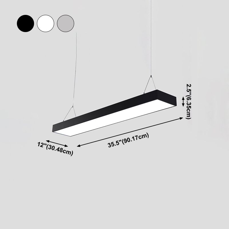 Lampes suspendues modernes avec des luminaires d'éclairage de pendentif à LED noir en acrylique pour le bureau