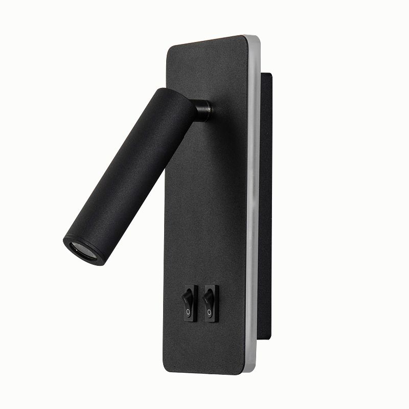 Modern 1-Spotlight Wall Sconce with Switch Squared Wall Mounted Light for Bedroom