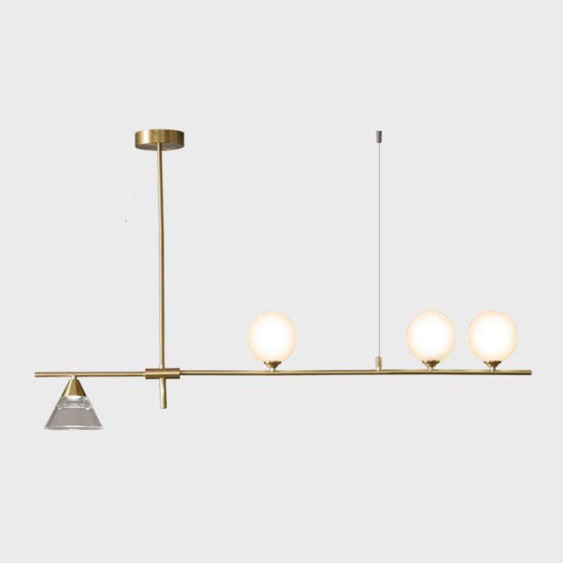 Glass Globe Island Pendant Lighting Modern Multiple-Light Island Light Fixtures