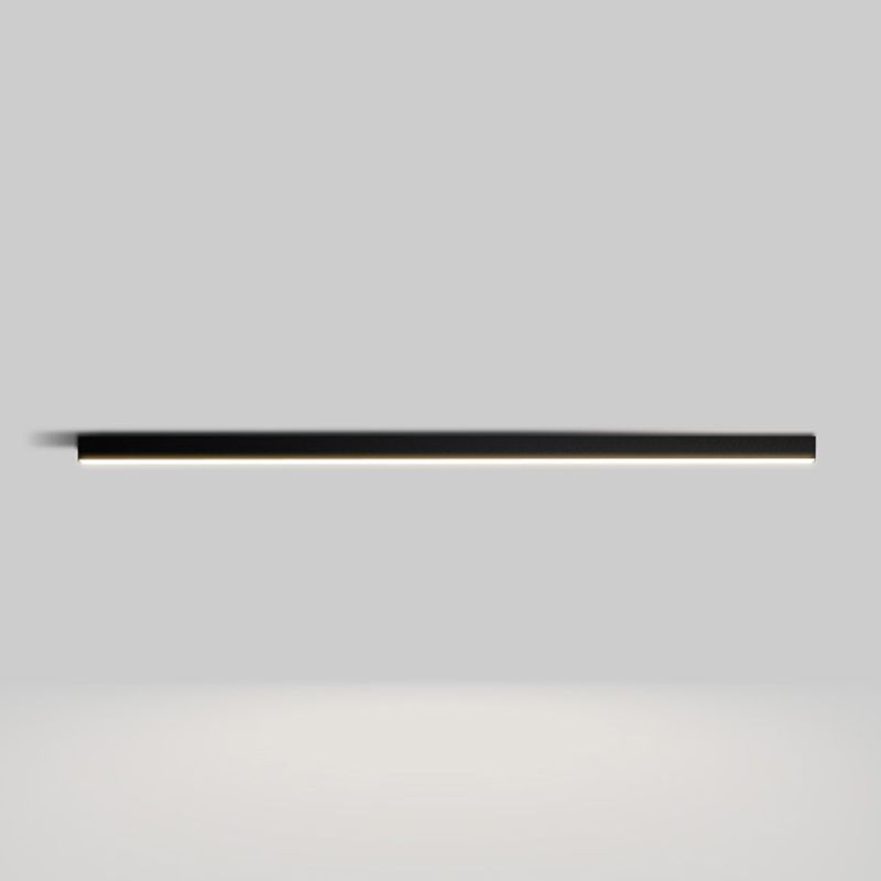 Linear Shape Flush Lights Modern Style Metal 1 Light Flush Mount in Black