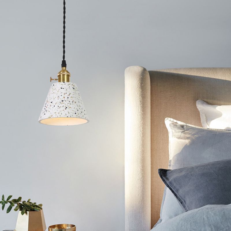 Éclairage de pendentif de ciment à tête simple simple contemporain pour salle d'étude de bar