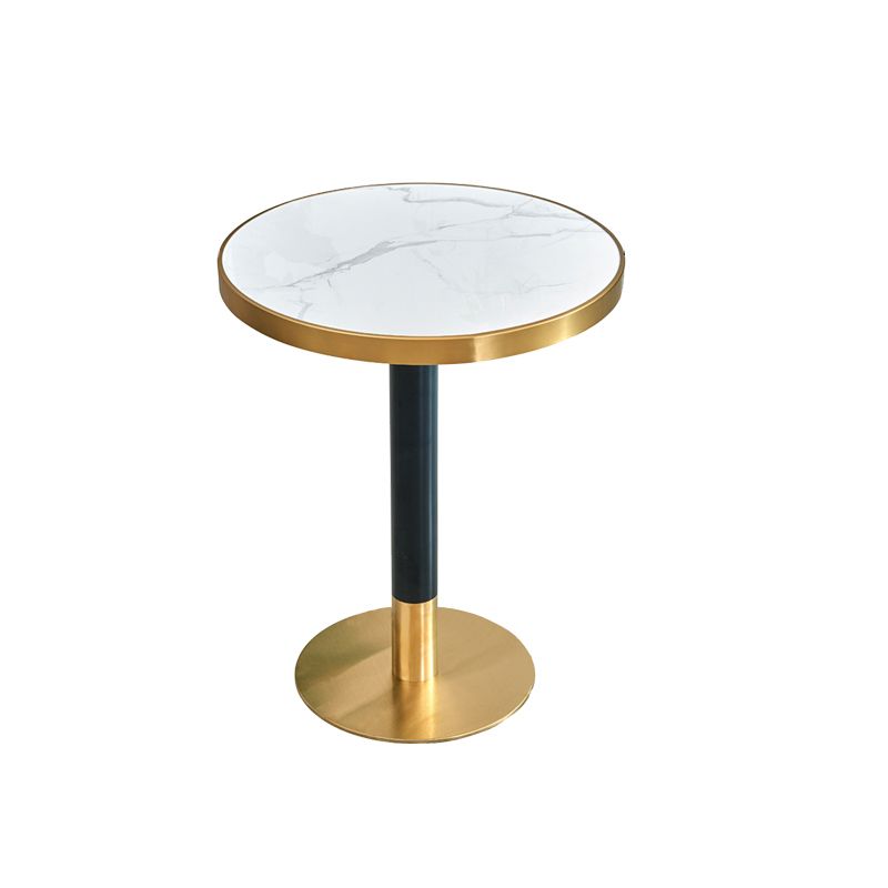 29.5-inch Tall Side End Table Round Steel Pedestal Table for Living Room