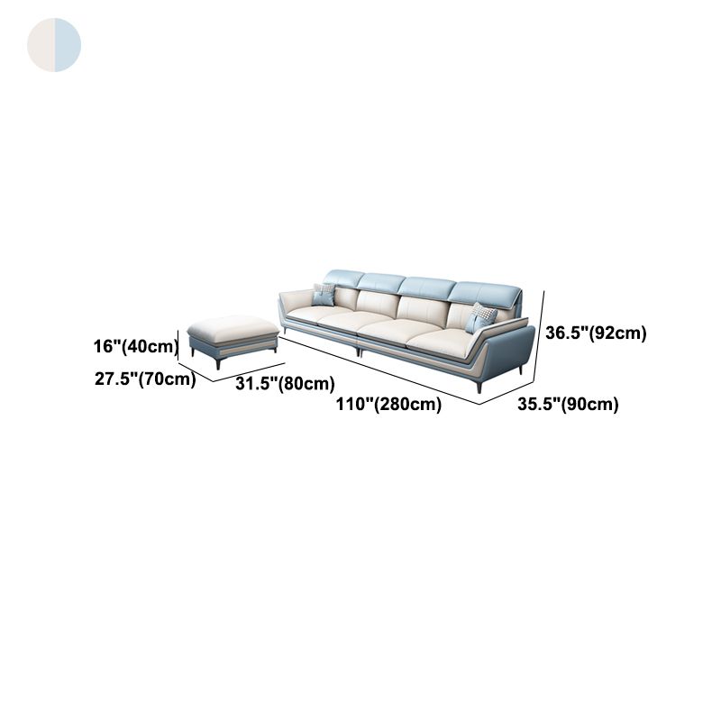 Faux Leather Flared Arm Sofa/Sectional for Liiving Room and Apartment