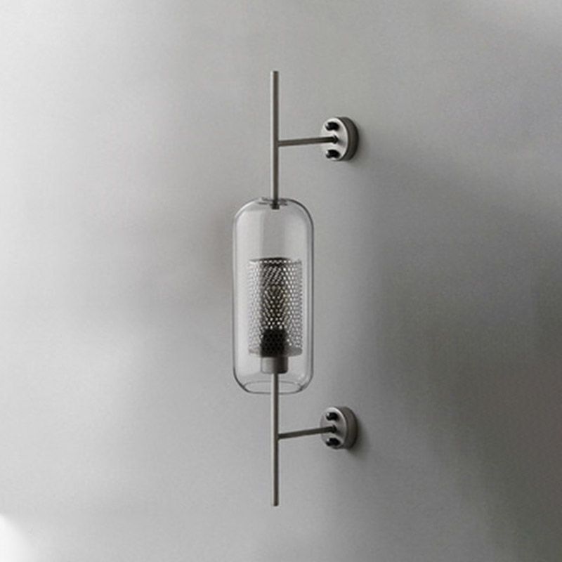 1 Licht industrielle klare Glaswandleuchte Goldwandlampe für Schlafzimmer