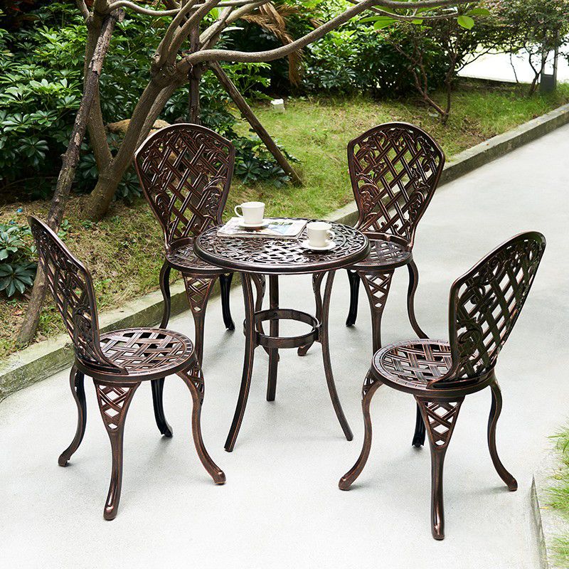 Aluminum Round Side Table Industrial Rust Resistant Patio Table