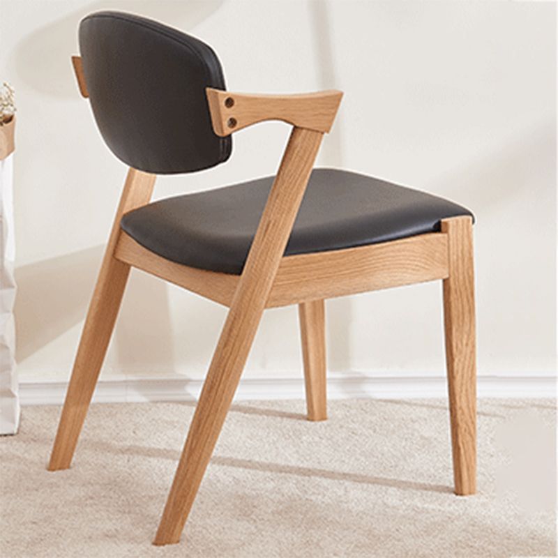 Wood Side Dining Chairs Contemporary Open Back Dining Side Chair in Black