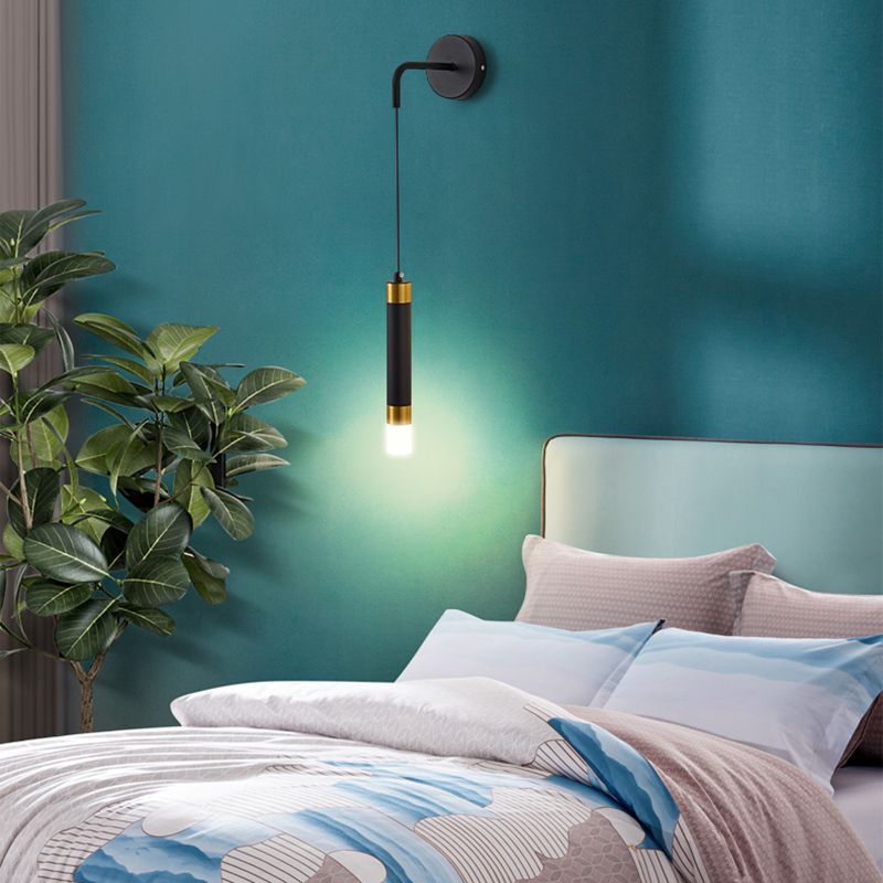 Application en métal lumière murale moderne style suspendu mural en noir et or