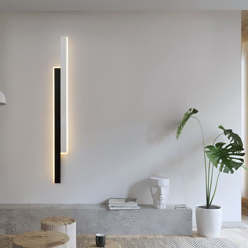Modern White/Black Wall Mounted Sconce Linear Wall Light for Dining Room
