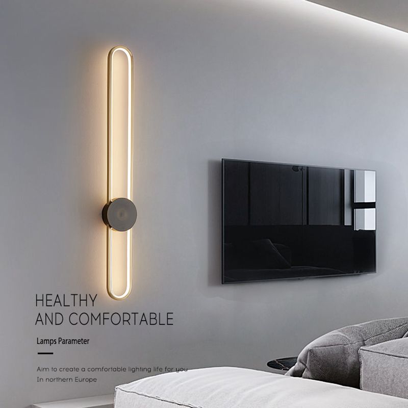 Lineare Form Metall Wandleuchten moderner Stil 2 Leichter Wandleuchten