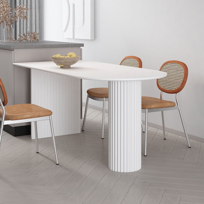 Dining Room Kitchen Table Modern Oval Solid Wood Double Pedestal Table