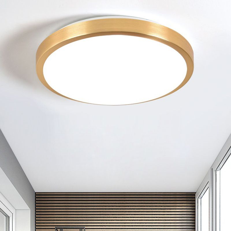 Luminaire encastré rond pour salon en métal LED plafonnier moderne en or