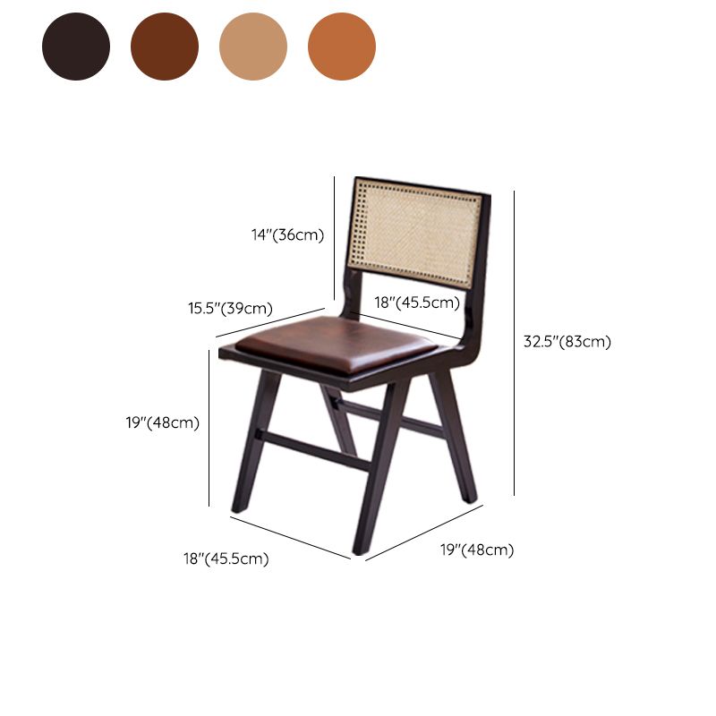 Solid Wood Cane Back Chair Home Indoor Contemporary Dining Chair