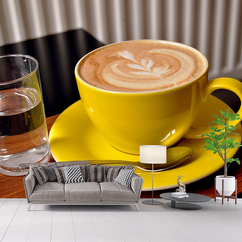 Coffee Wall Mural Contemporary Wall Decor for Coffee Shop, Water Resistant