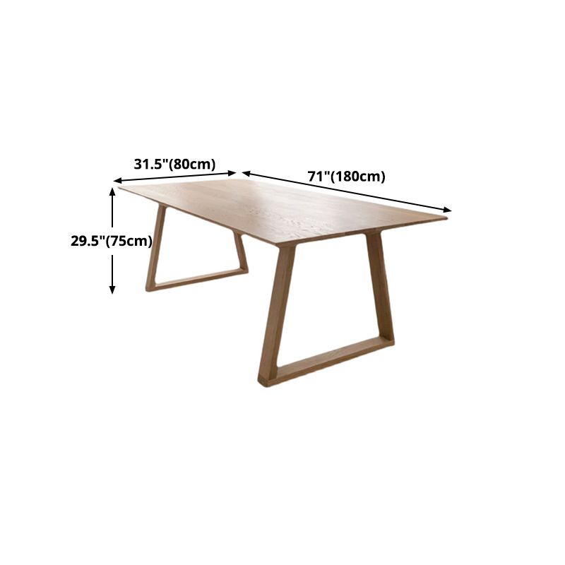 Solid Wood Contemporary Rectangular Table Wood Top Table with Sled Base