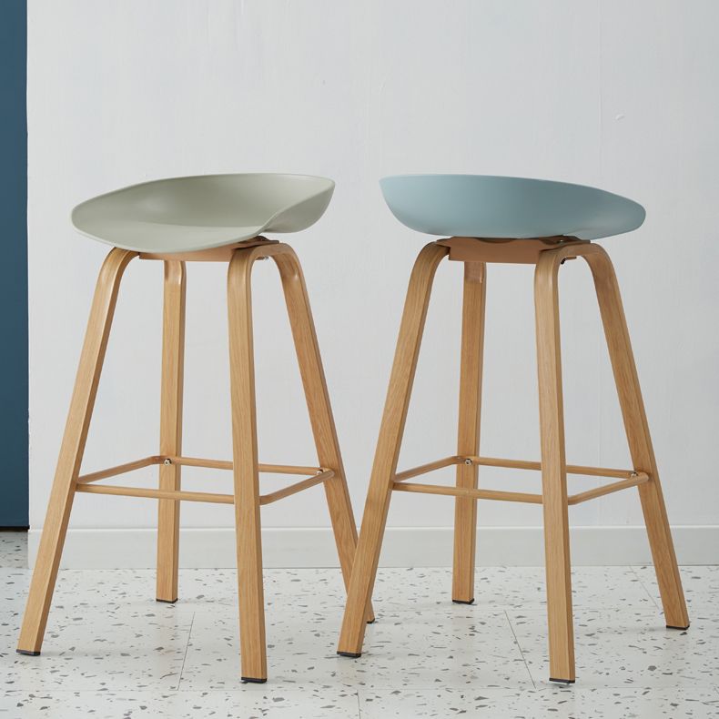 Metal Contemporary Dining Kitchen Room Armless Stool Low Back Bar Stool