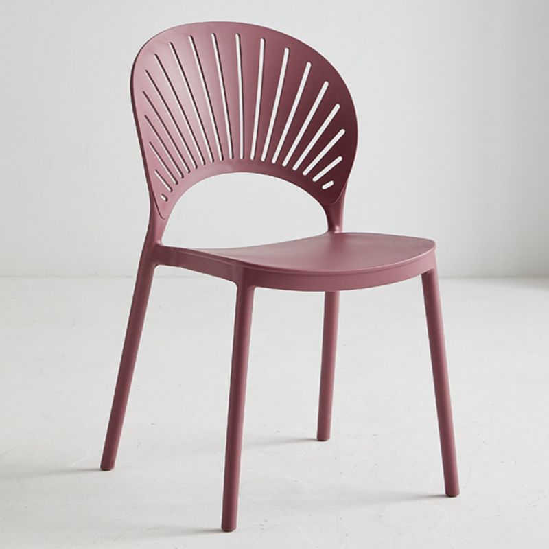 Contemporary Style Plastic Open Side Chair Colorful Stacking Dining Chairr for Home