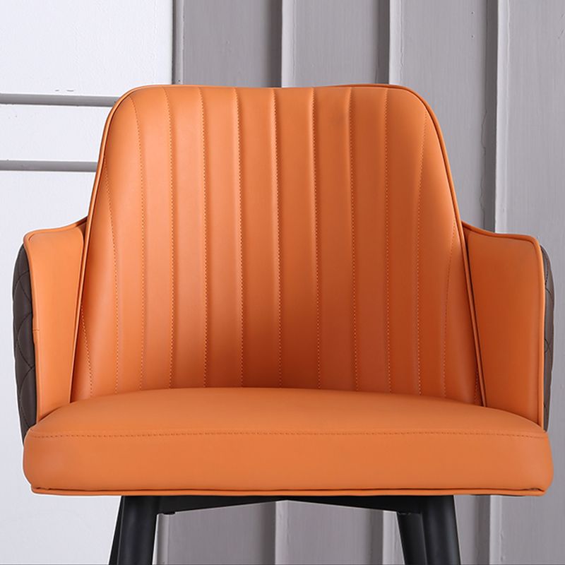 Glam Style Bar Stool Leather Backrest Bar Stools for Dining Room