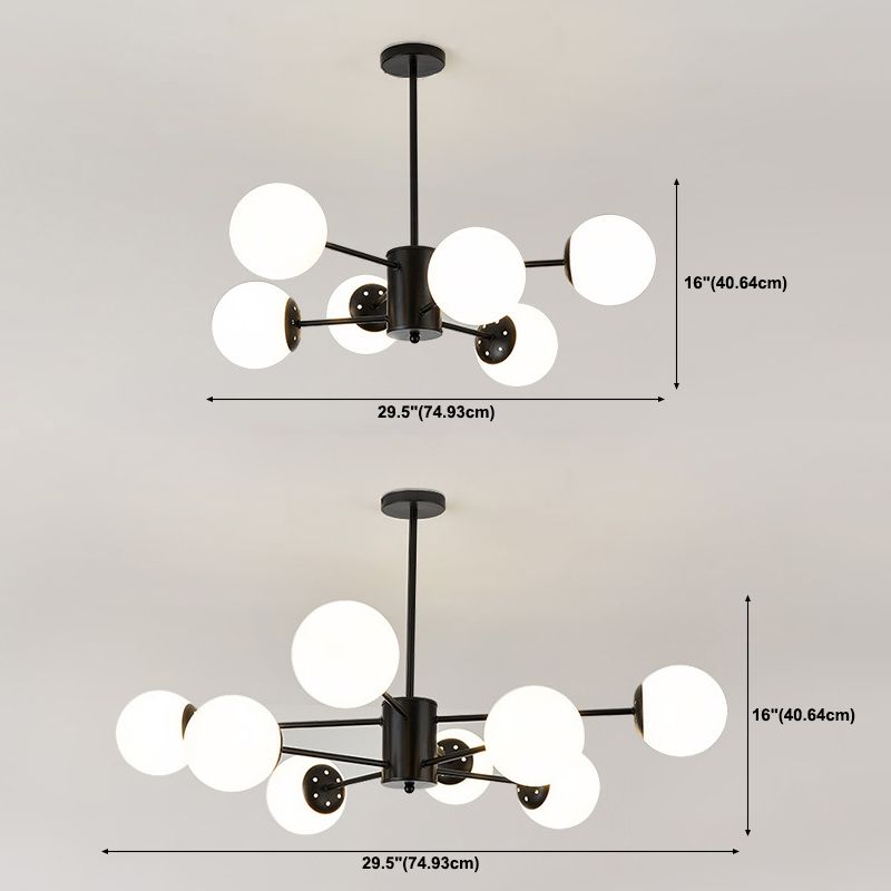 Multi-Lights Single-Tier Nordic Simple Style Metal LED Pendant Chandelier Light