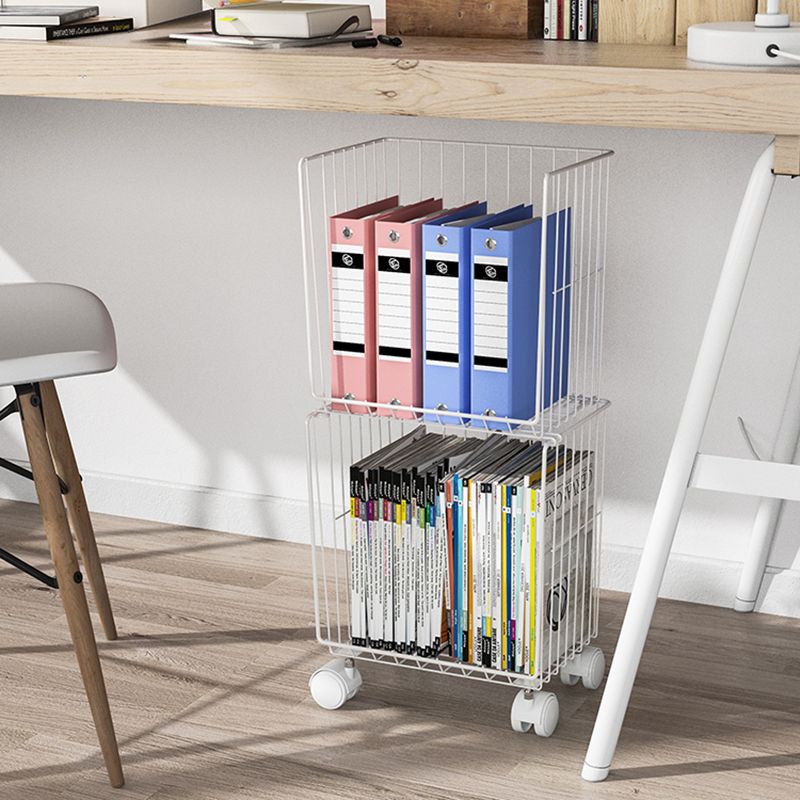 9.5" W Bookshelf Contemporary Style Bookcase with Casters for Home and Study Room