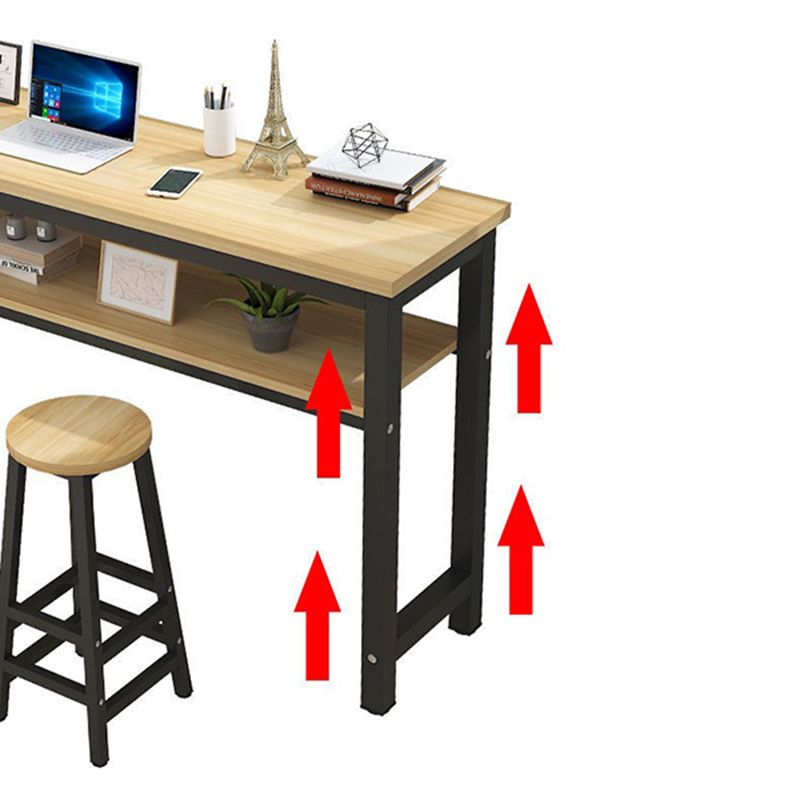 Metal and Wood Rectangular Table Modern Minimalist Home Bar Table