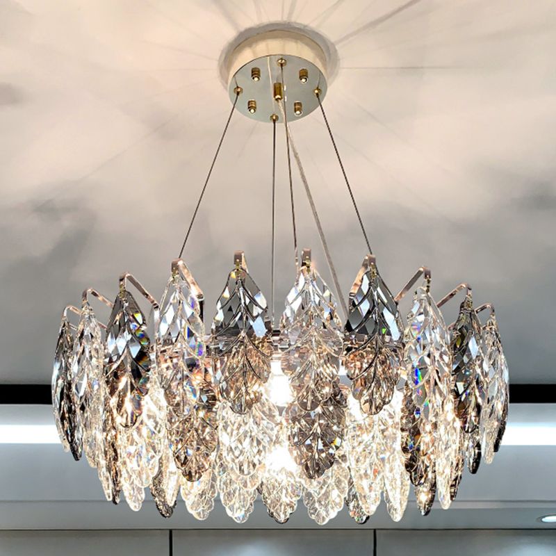 Candelera de cristal de lámpara de lámpara de estilo moderno para sala de estar de dormitorio