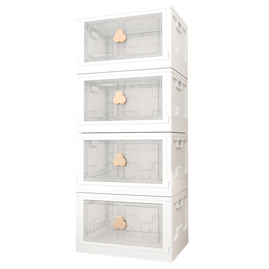 Contemporary Hinged Storage Cabinet Plastic Wardrobe Armoire