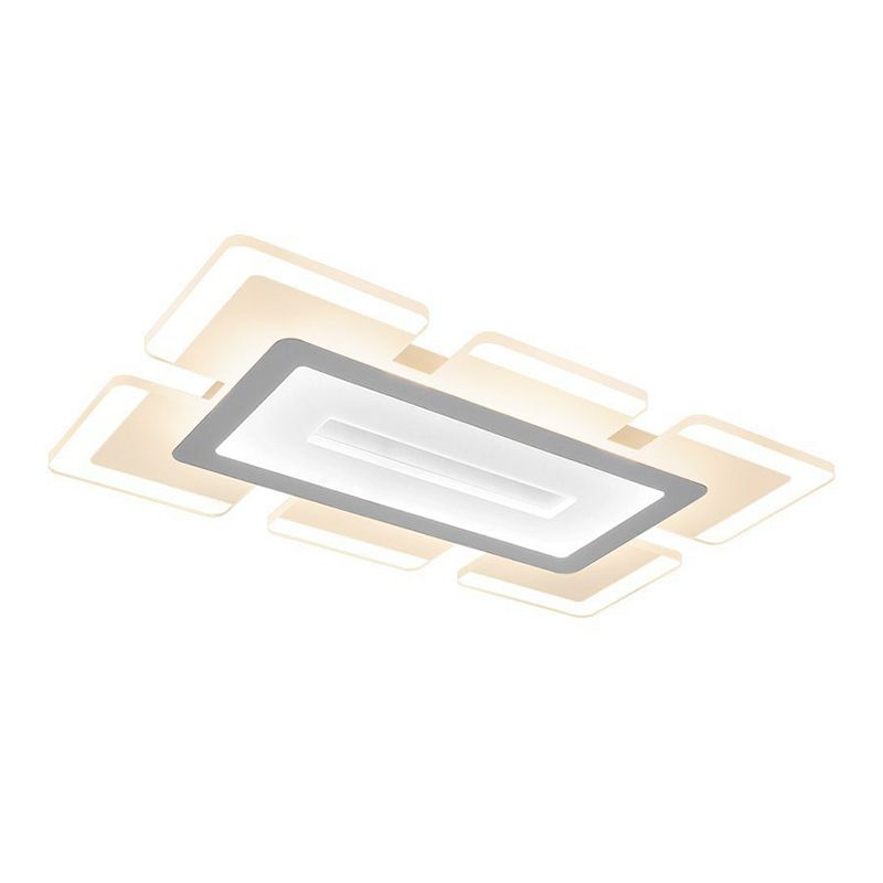 Clear Extra-Thin Rectangular Flush Light Modern Style Acrylic LED Flush Ceiling Light Fixture