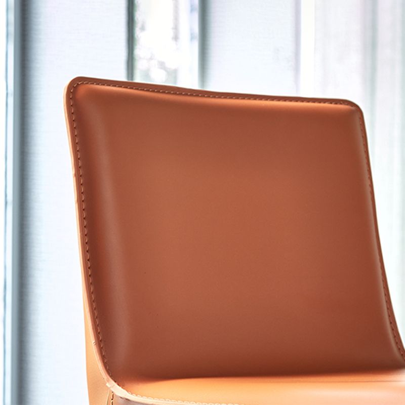 Scandinavian Leather Counter Stools Metal Bar Stool for Home Use
