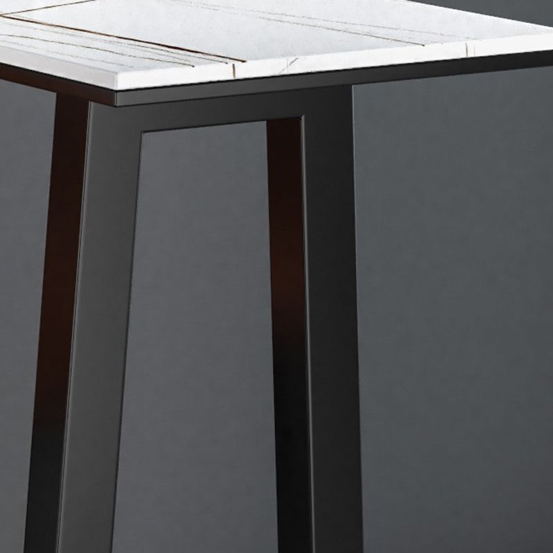 Industrial Style Bistro Bar Desk Stone Rectangle Pub Table for Cafe and Breakroom