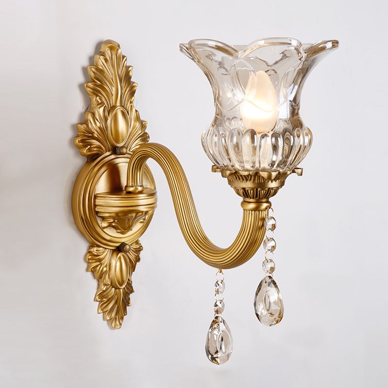 Modern Household Wall Light Creative Wall Sconce Fixtures with Crystal Shade