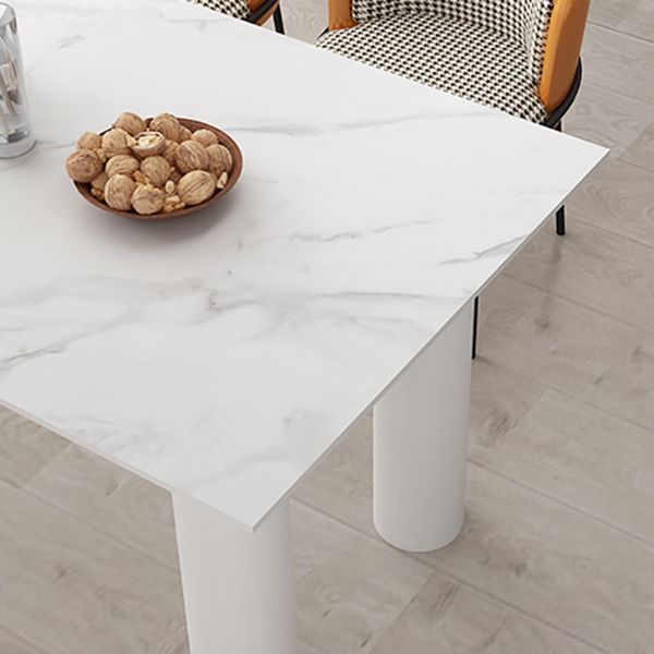 Gratis vorm 3 poten moderne stijl eettafel witte vaste tafel met gesinterde steen