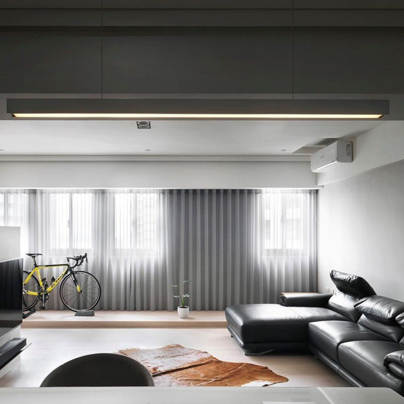 Modern Style Linear Island Light Fixture Metal 1- Light Pendant Light Fixture