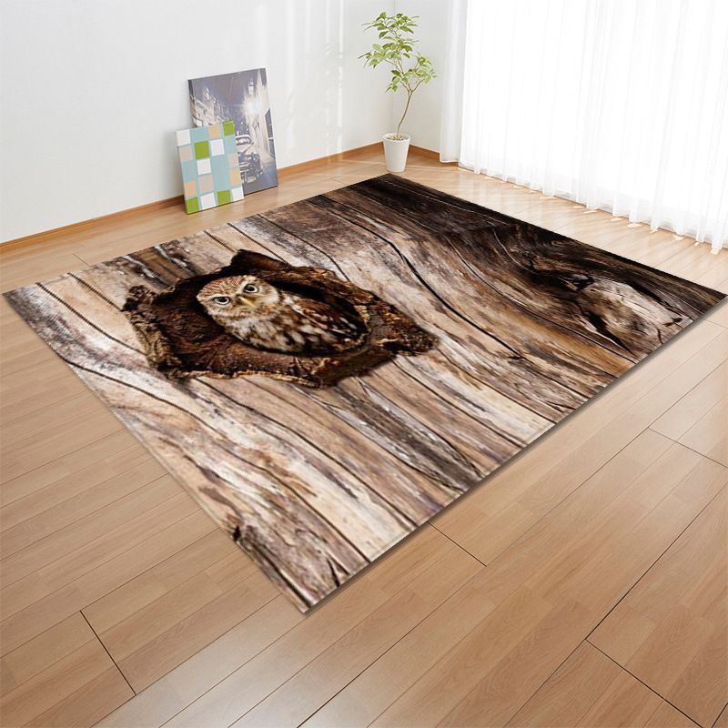 Black Modern Carpet Polyester Elephant Carpet Washable Carpet for Living Room