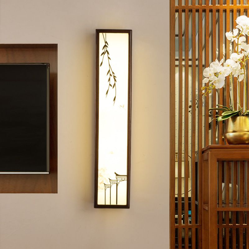 1-licht houten moderne sconce verlichtingsarmaturen kwadraat muurlamp sconce voor woonkamer