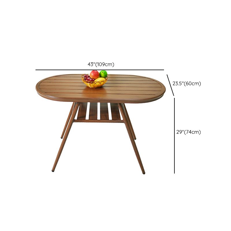 Modern Style Bistro Set Brown Metal Oval 1/2/3 Pieces Bistro Set