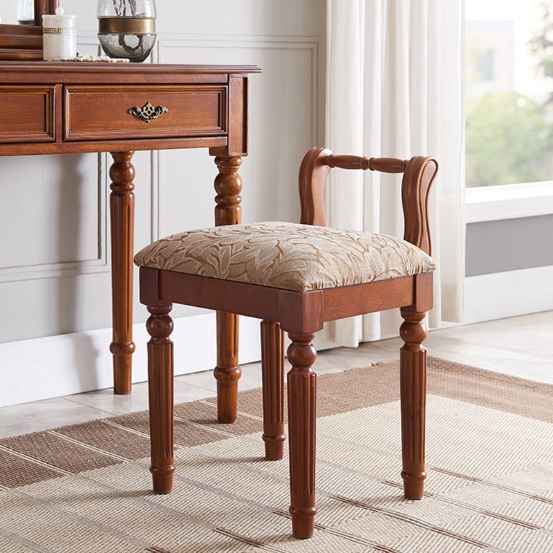 Wood Traditional Vanity Dressing Table 2-Drawer Makeup Vanity Desk