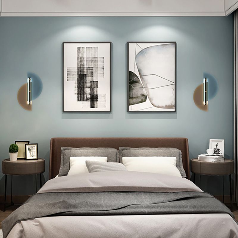 Glass Geometric Wall Light Postmodern 20" High LED Wall Sconce for Living Room